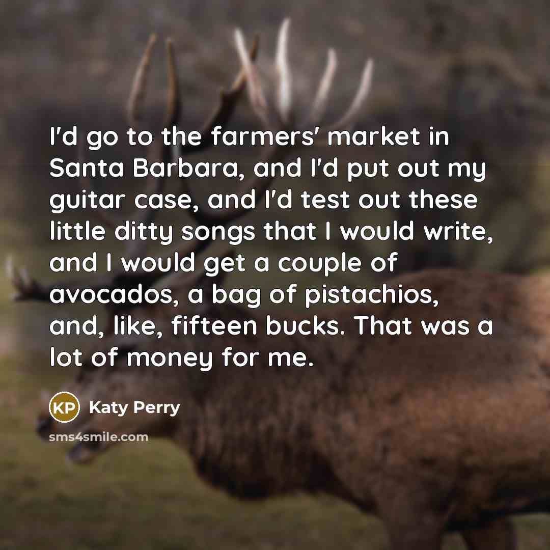 “I'd go to the farmers' market in Santa Barbara, and…” quote by Katy Perry