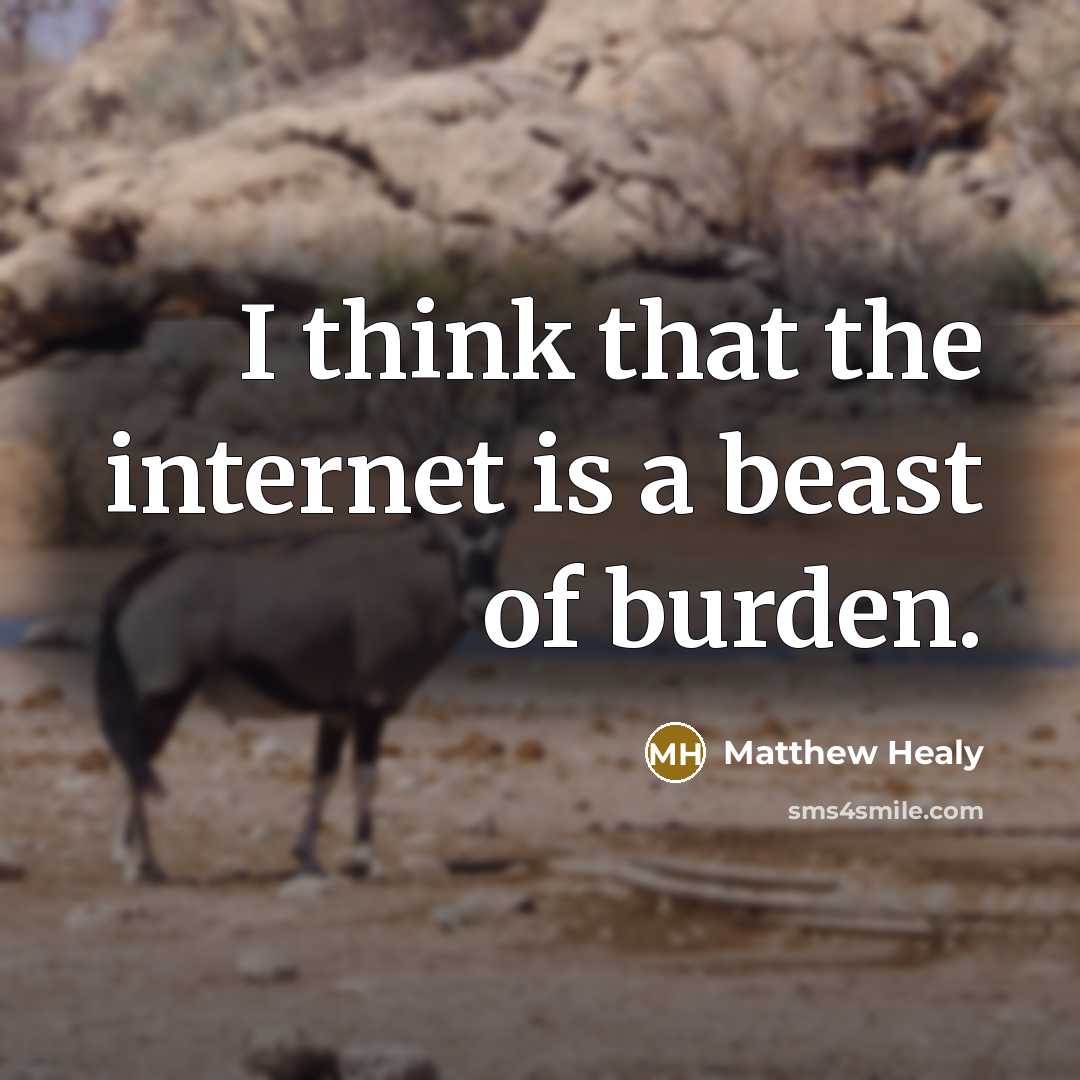 “I think that the internet is a beast of burden.…” quote by Matthew Healy
