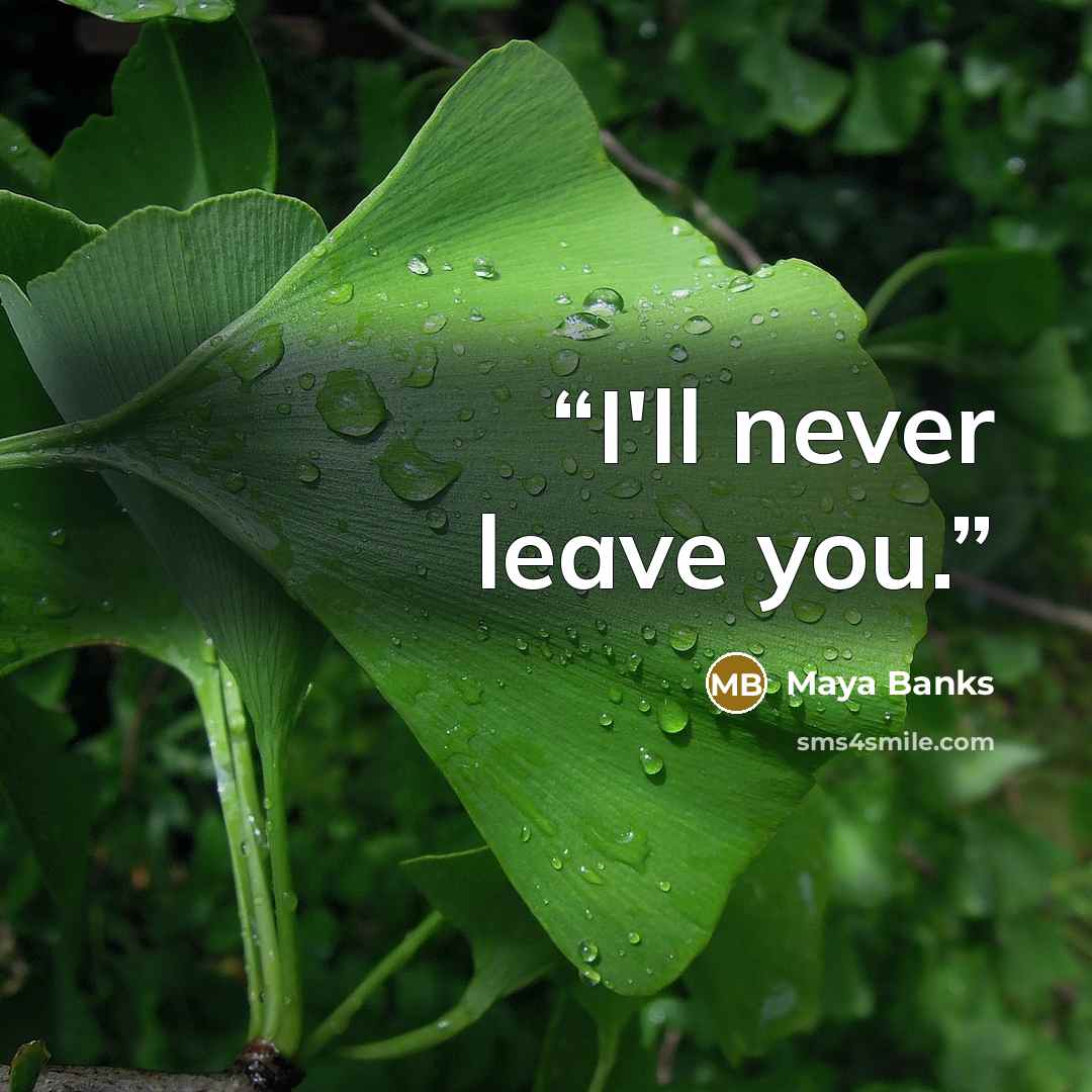 “I'll never leave you.” quote by Maya Banks