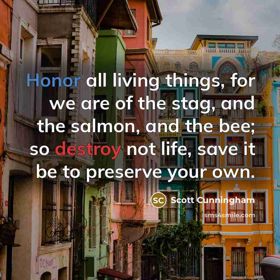 “Honor all living things, for we are of the stag,…” quote by Scott Cunningham