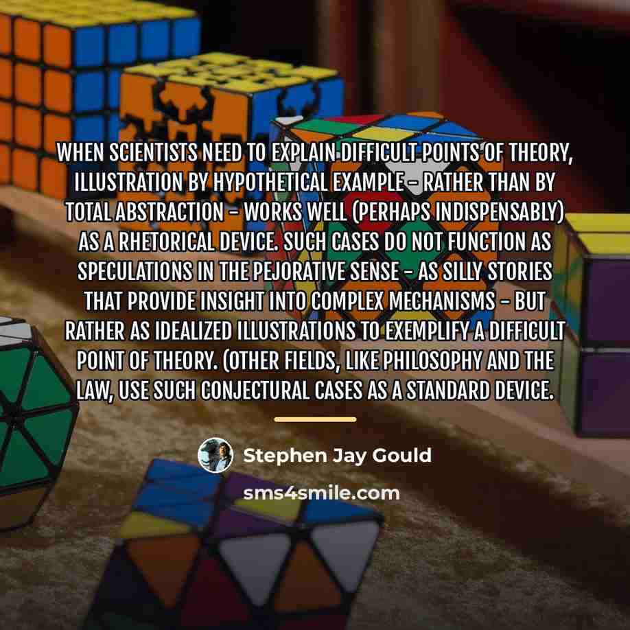 “When scientists need to explain difficult points of theory, illustration…” quote by Stephen Jay Gould