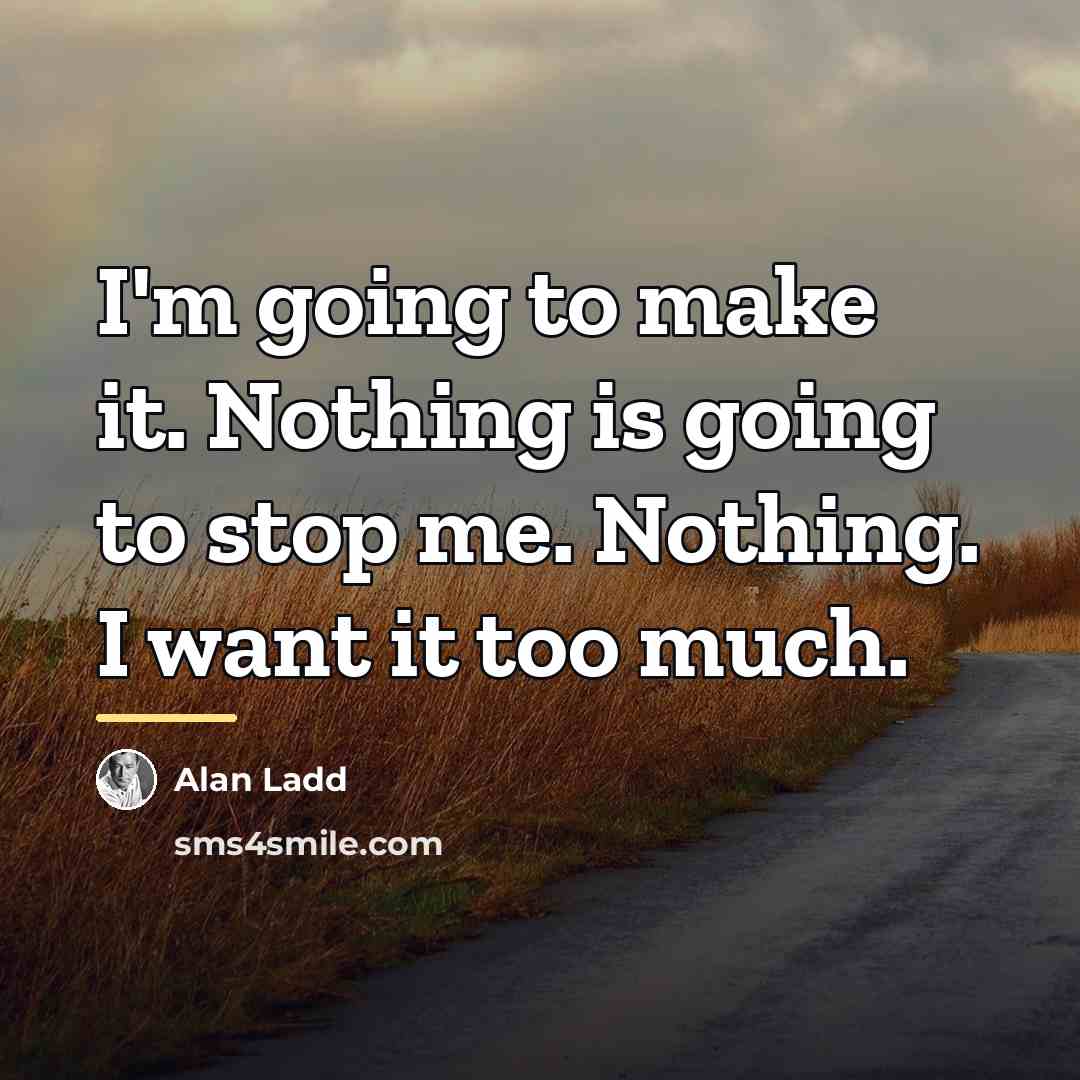 “I'm going to make it. Nothing is going to stop…” quote by Alan Ladd