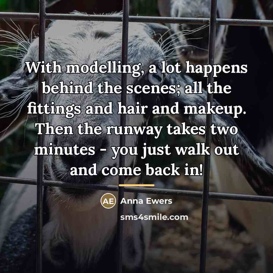 “With modelling, a lot happens behind the scenes; all the…” quote by Anna Ewers