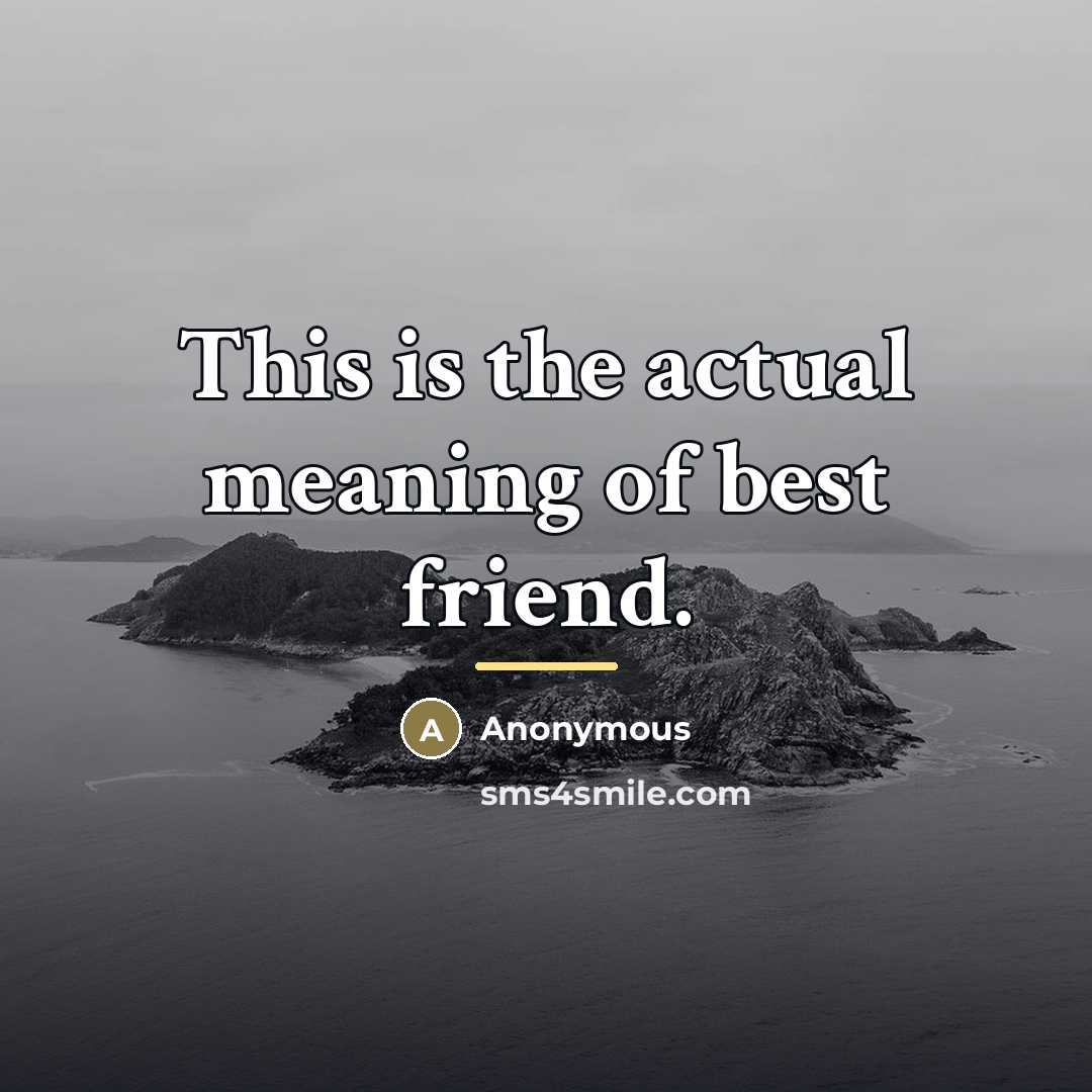 “This is the actual meaning of best friend.…” quote by Anonymous