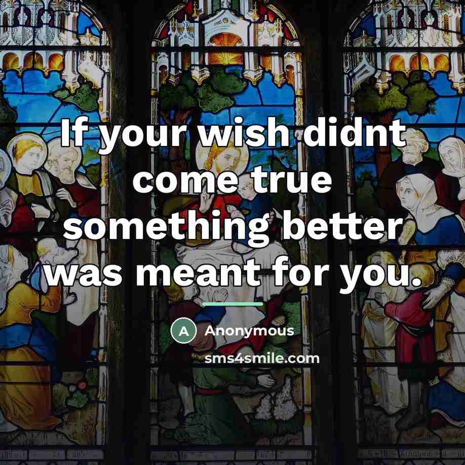 “If your wish didnt come true something better was meant…” quote by Anonymous
