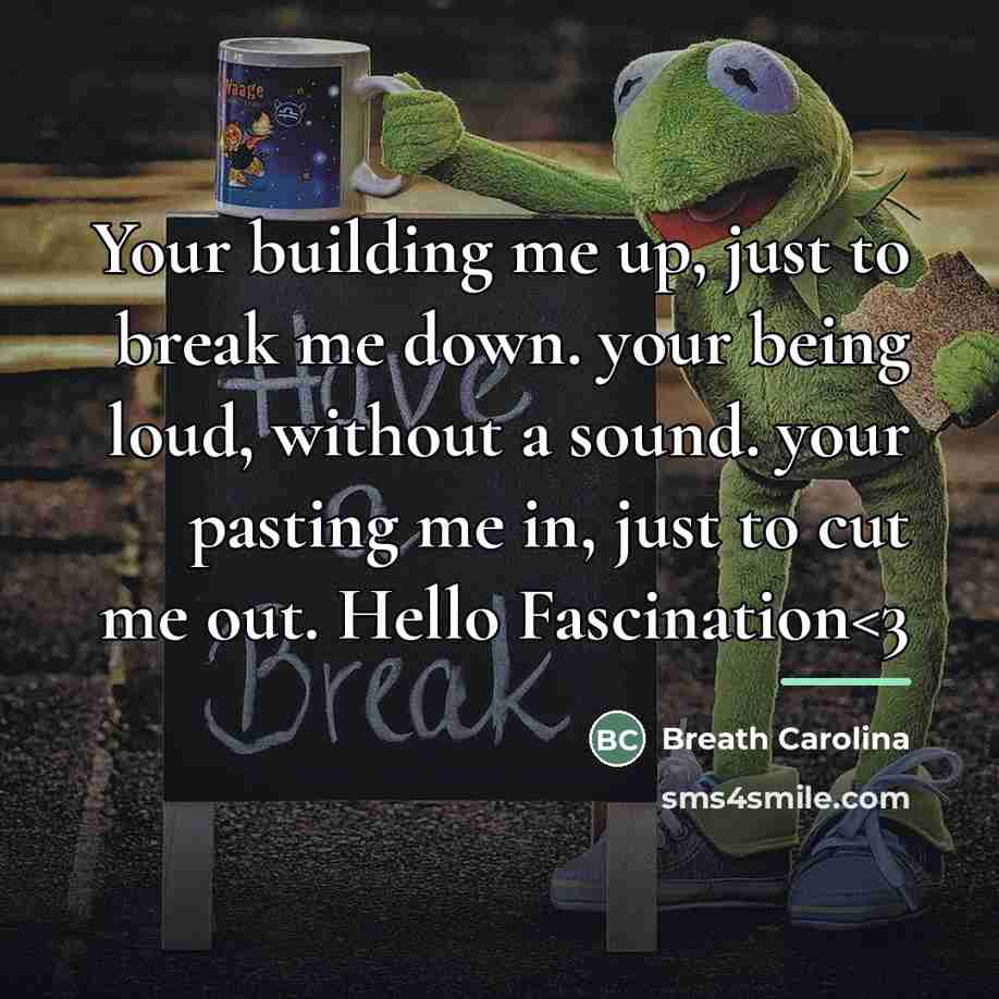 “Your building me up, just to break me down. your…” quote by Anonymous