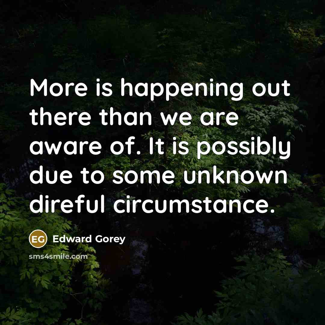 “More is happening out there than we are aware of.…” quote by Edward Gorey