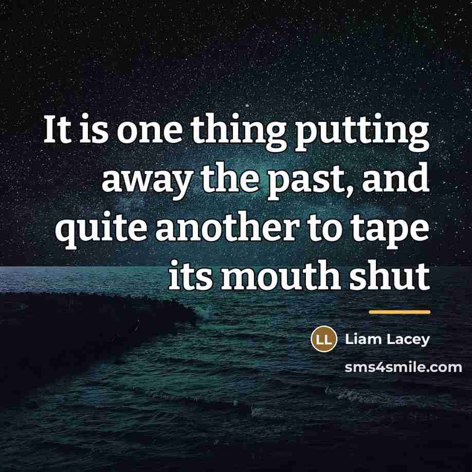 “It is one thing putting away the past, and quite…” quote by Liam Lacey