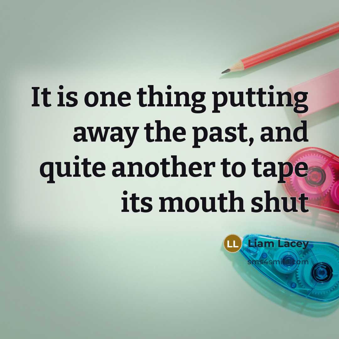 “It is one thing putting away the past, and quite another to tape its mouth shut” quote by Liam Lacey