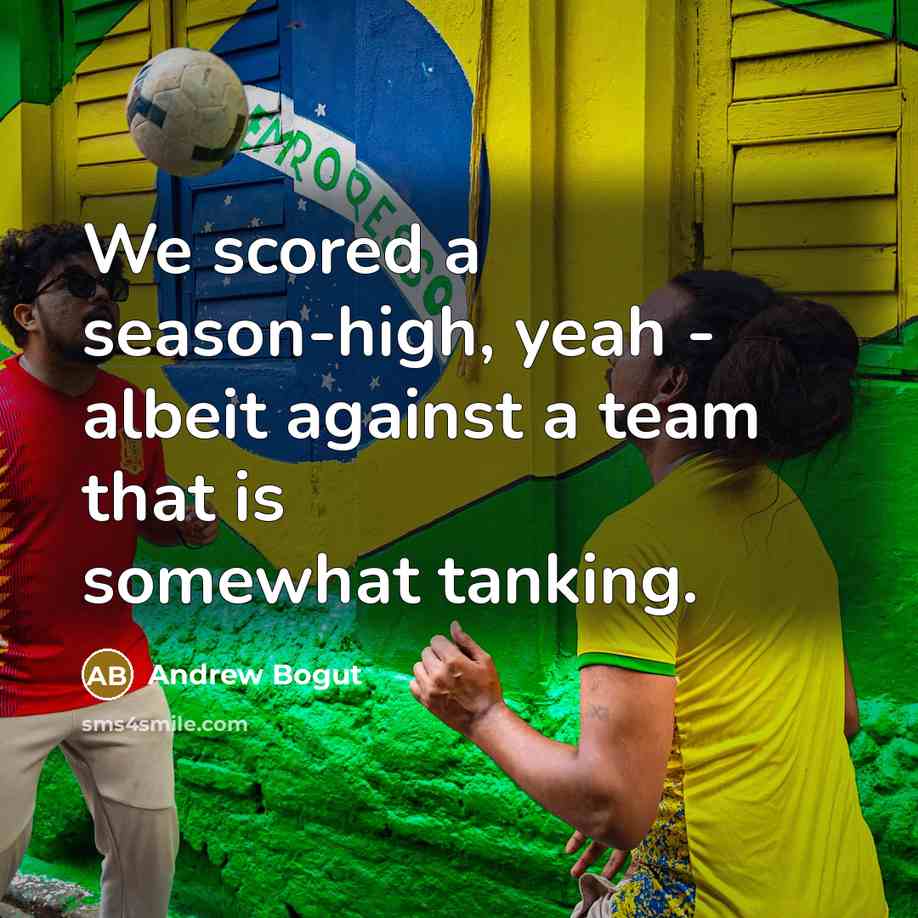 “We scored a season-high, yeah - albeit against a team…” quote by Andrew Bogut
