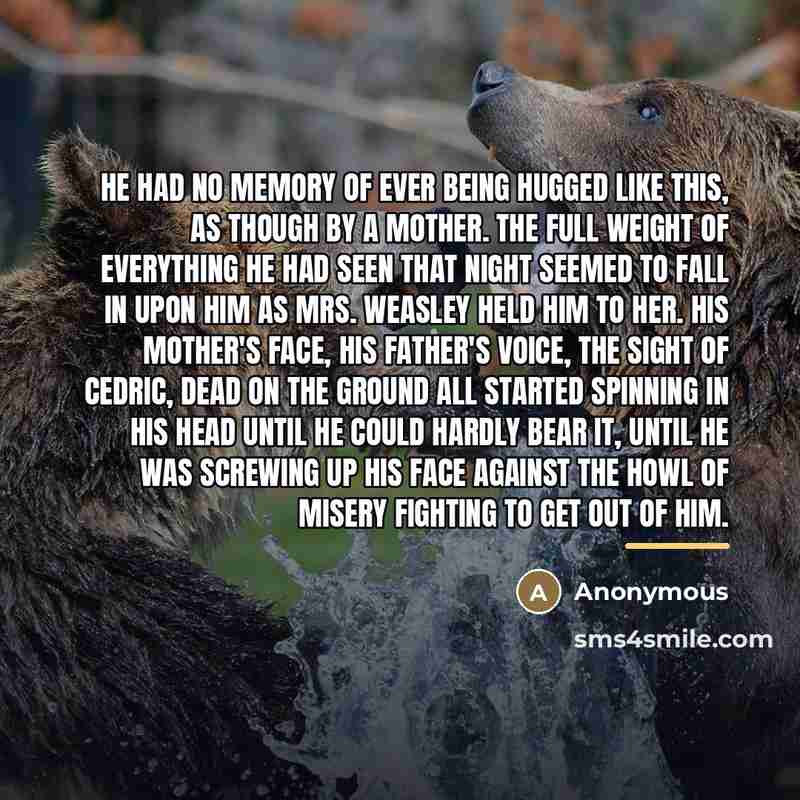 “He had no memory of ever being hugged like this,…” quote by Anonymous