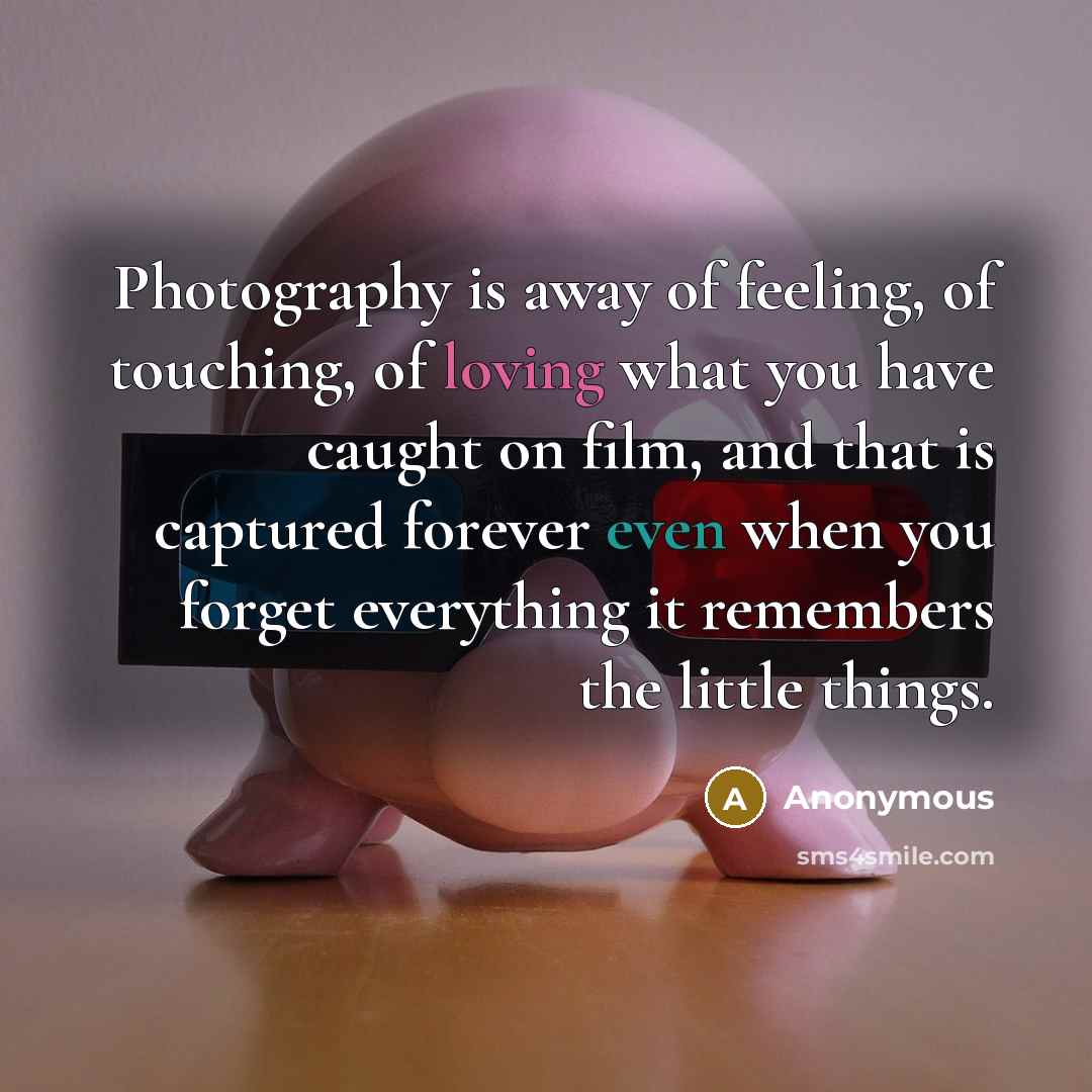 “Photography is away of feeling, of touching, of loving what…” quote by Anonymous