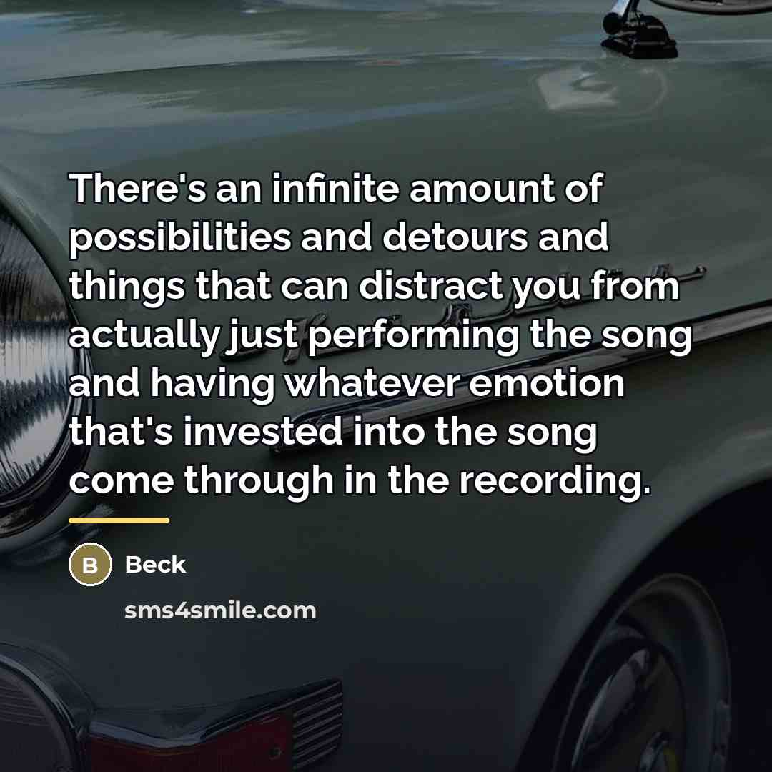 “There's an infinite amount of possibilities and detours and things…” quote by Beck