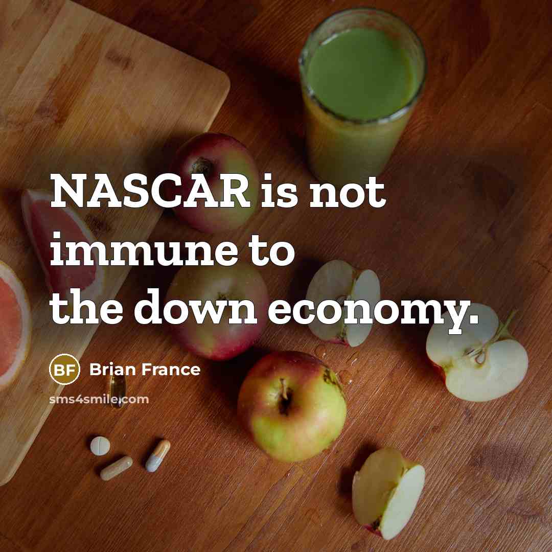 “NASCAR is not immune to the down economy.…” quote by Brian France