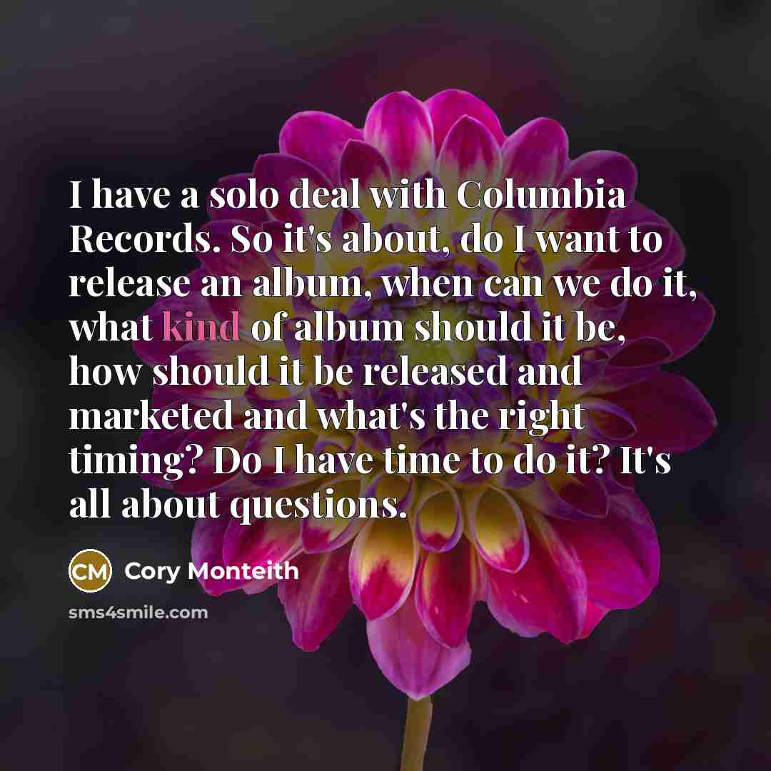 “I have a solo deal with Columbia Records. So it's…” quote by Cory Monteith
