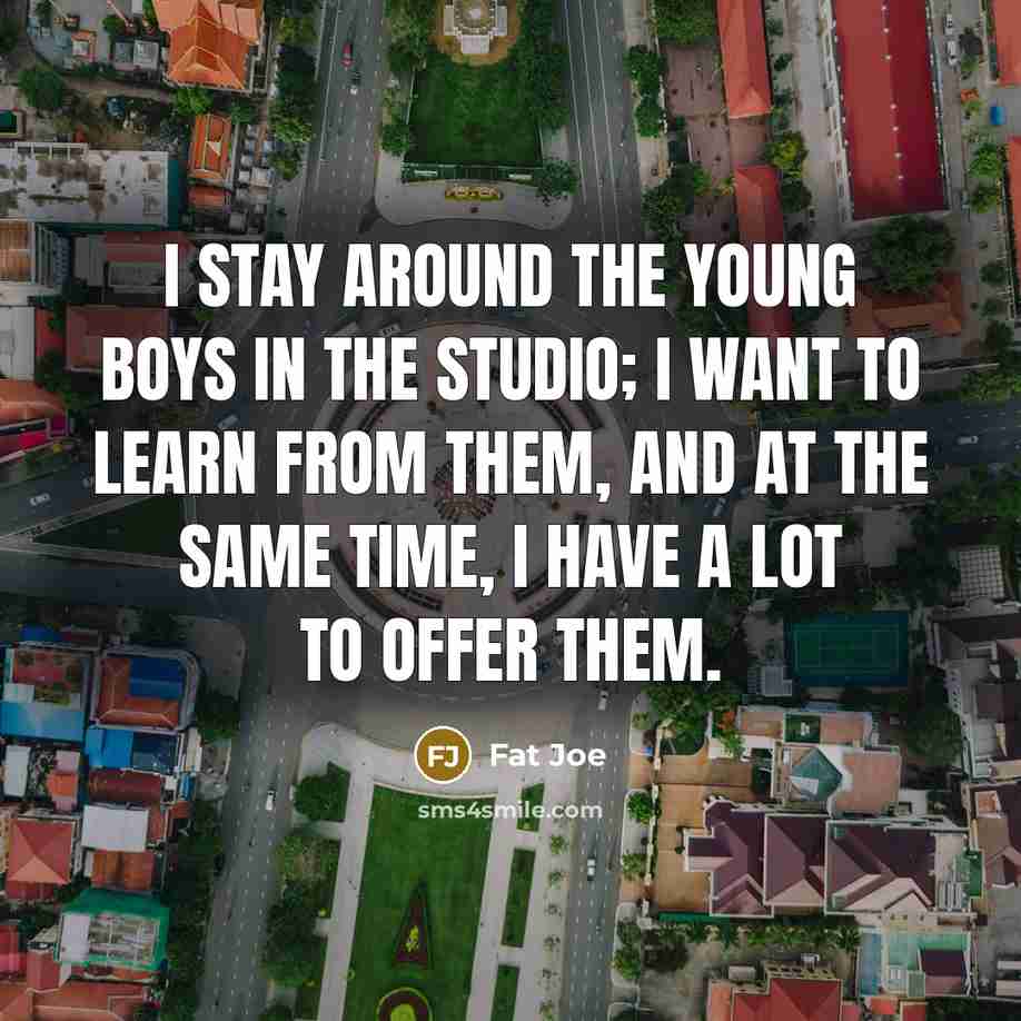 “I stay around the young boys in the studio; I…” quote by Fat Joe