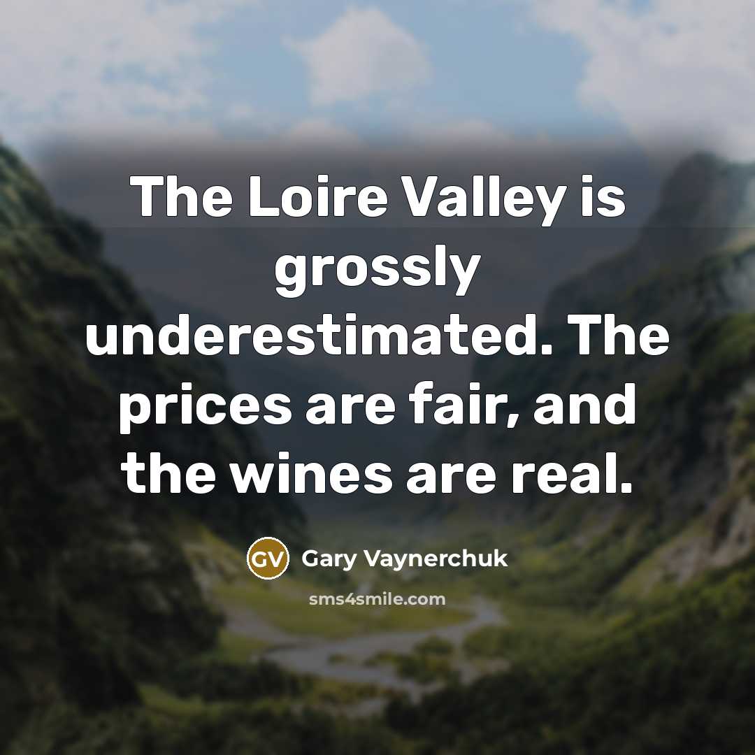 “The Loire Valley is grossly underestimated. The prices are fair,…” quote by Gary Vaynerchuk