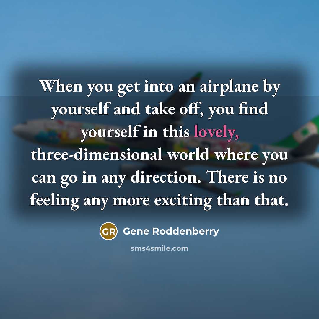“When you get into an airplane by yourself and take…” quote by Gene Roddenberry