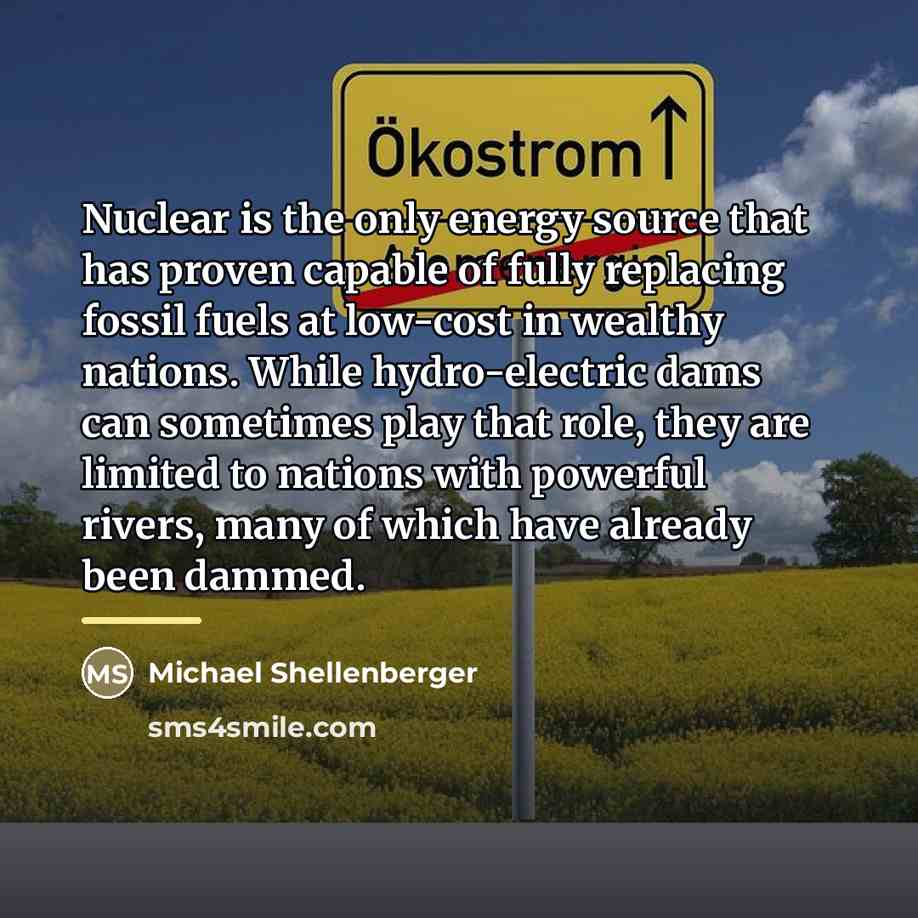 “Nuclear is the only energy source that has proven capable…” quote by Michael Shellenberger