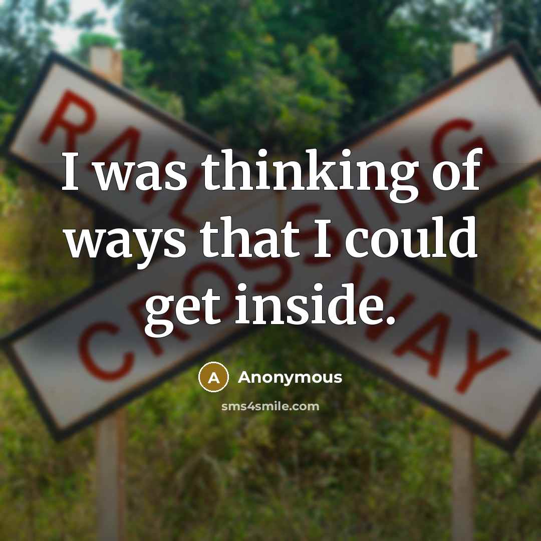 “I was thinking of ways that I could get inside.…” quote by Anonymous