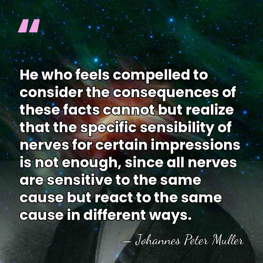He who feels compelled to consider the consequences of these facts cannot&hellip; - Johannes Peter Muller