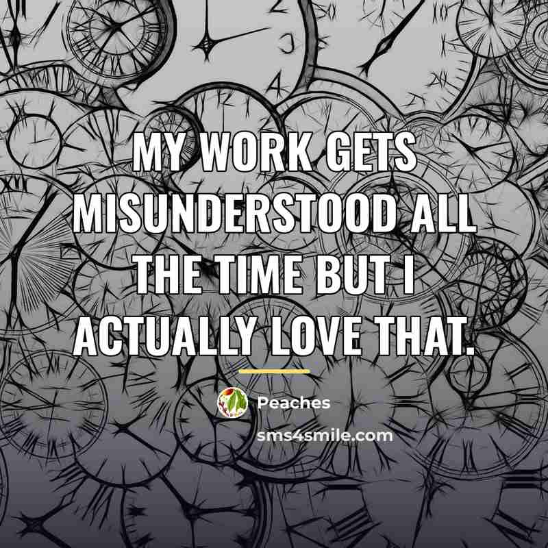 “My work gets misunderstood all the time but I actually…” quote by Peaches