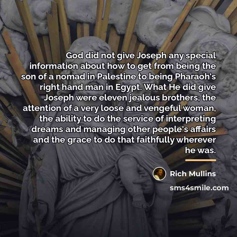 “God did not give Joseph any special information about how…” quote by Rich Mullins