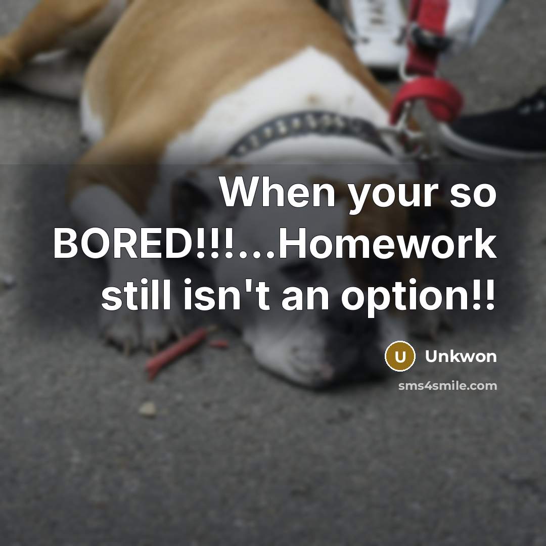 “When your so BORED!!!…Homework still isn't an option!!” quote by Unkwon
