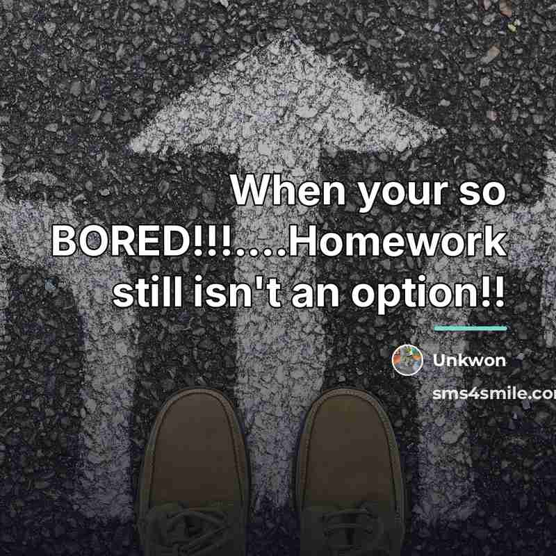 “When your so BORED!!!....Homework still isn't an option!!…” quote by Unkwon