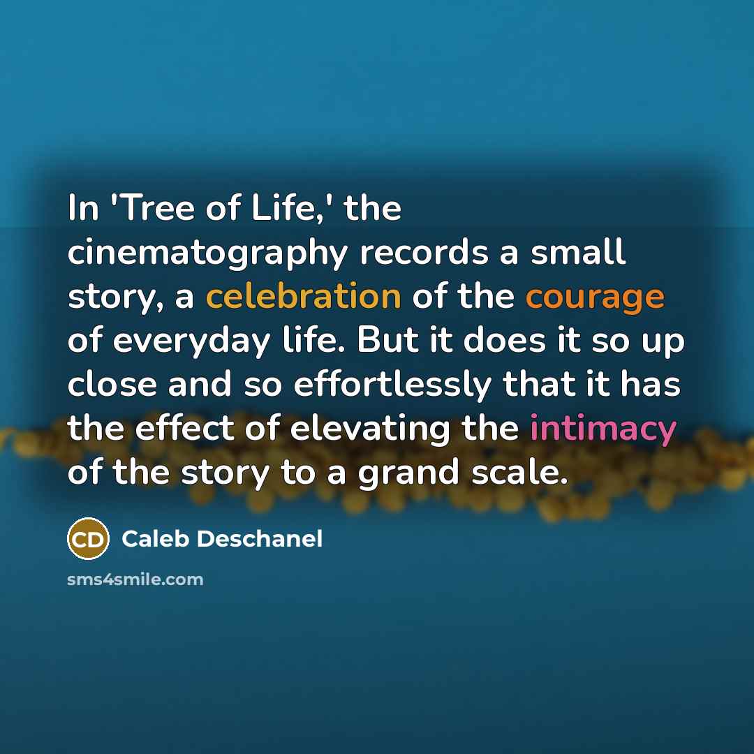 “In 'Tree of Life,' the cinematography records a small story,…” quote by Caleb Deschanel