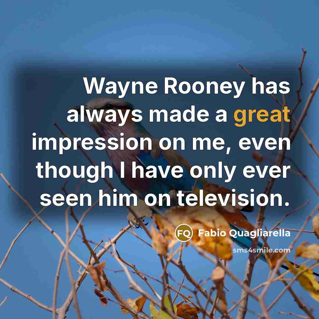 “Wayne Rooney has always made a great impression on me,…” quote by Fabio Quagliarella