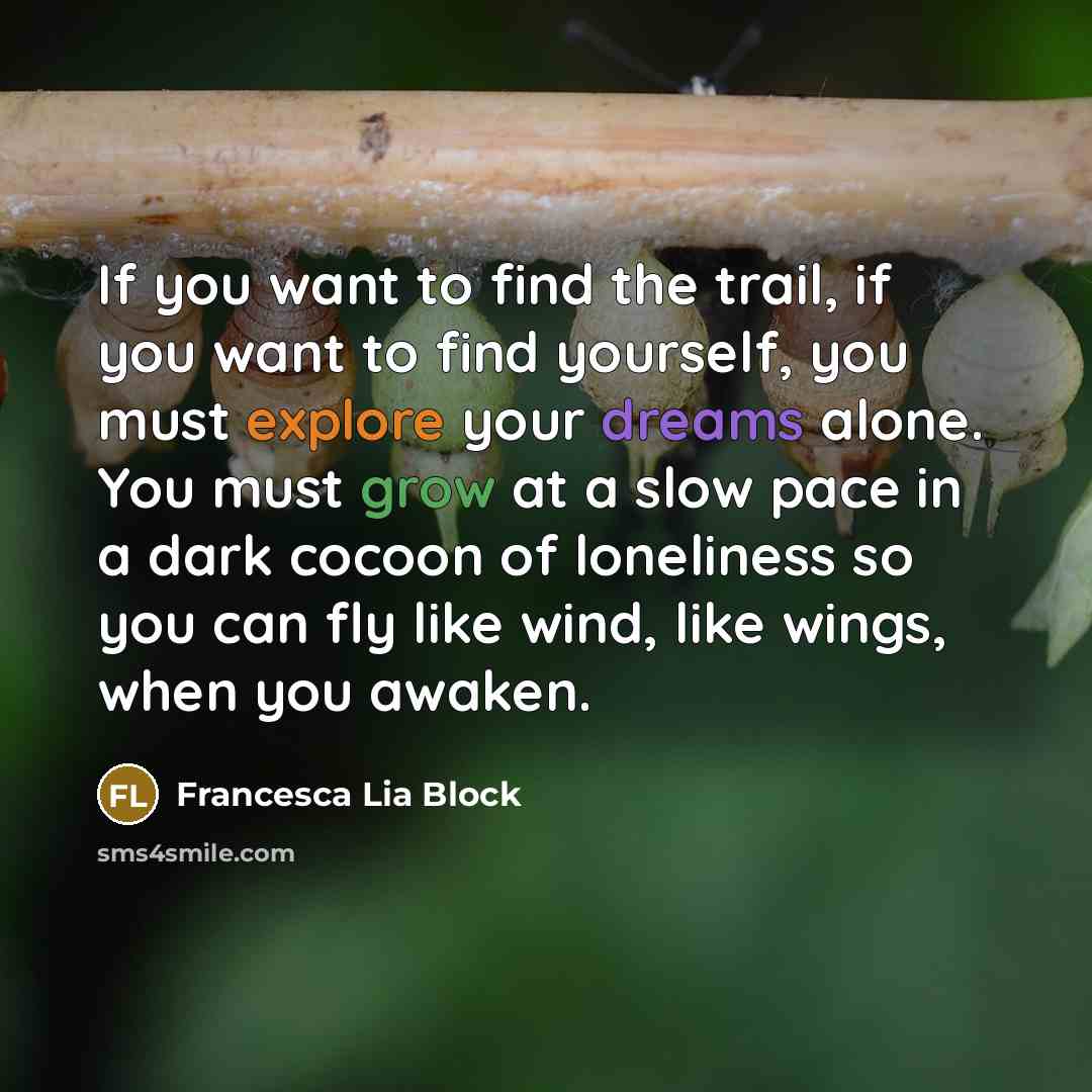 “If you want to find the trail, if you want…” quote by Francesca Lia Block