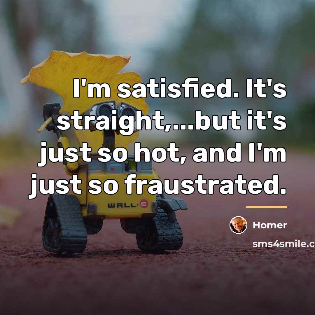 “I'm satisfied. It's straight,...but it's just so hot, and I'm…” quote by Homer