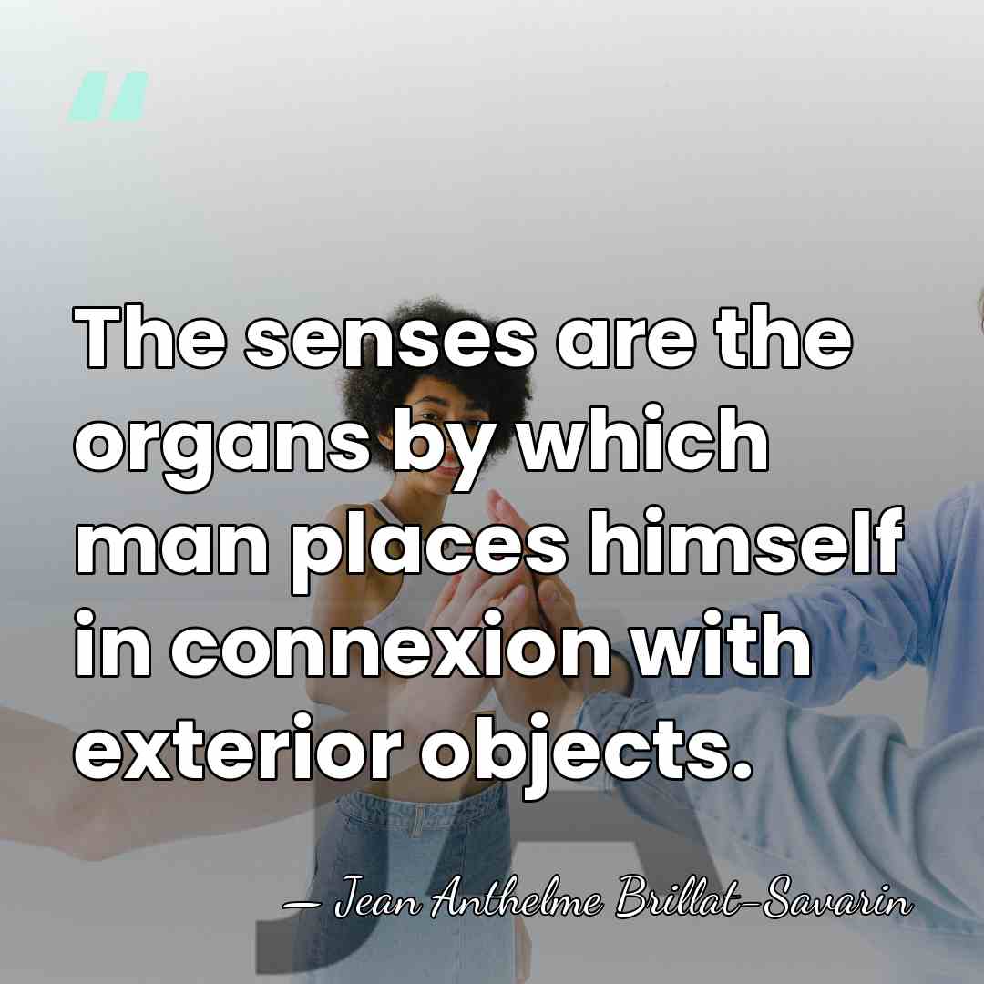 The senses are the organs by which man places himself in connexion&hellip; - Jean Anthelme Brillat-Savarin