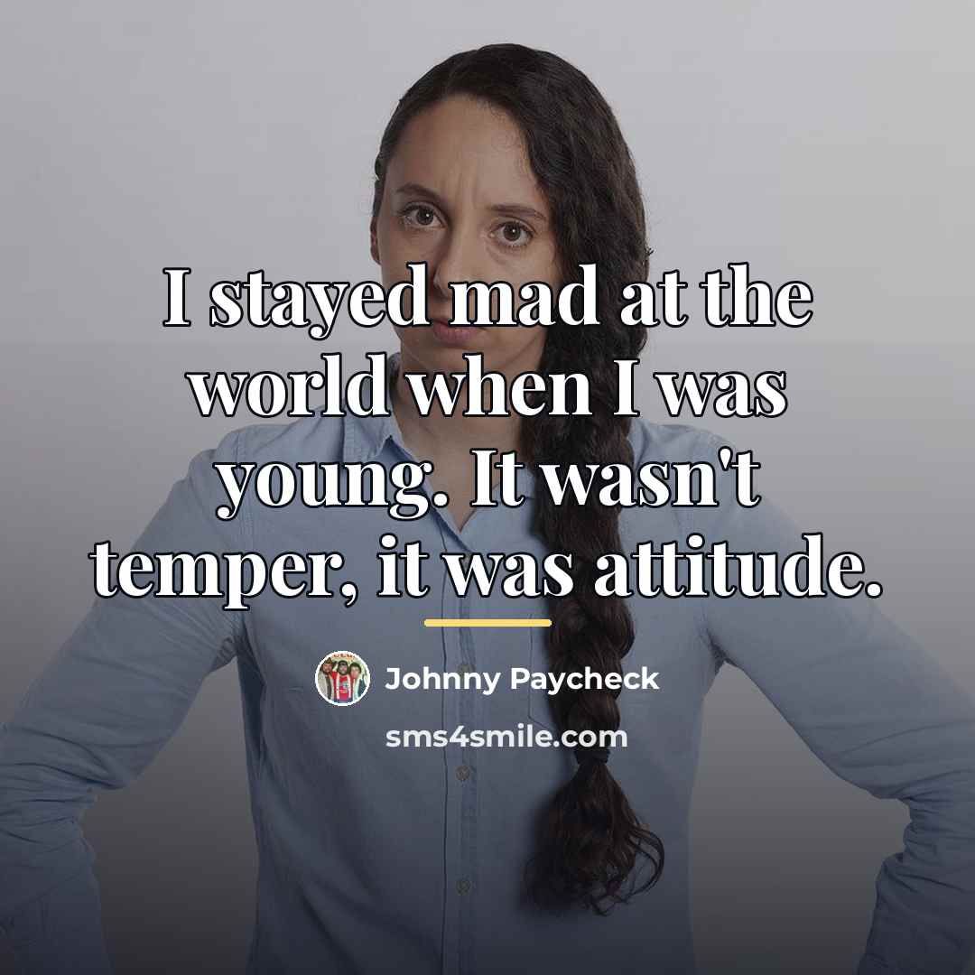 “I stayed mad at the world when I was young.…” quote by Johnny Paycheck
