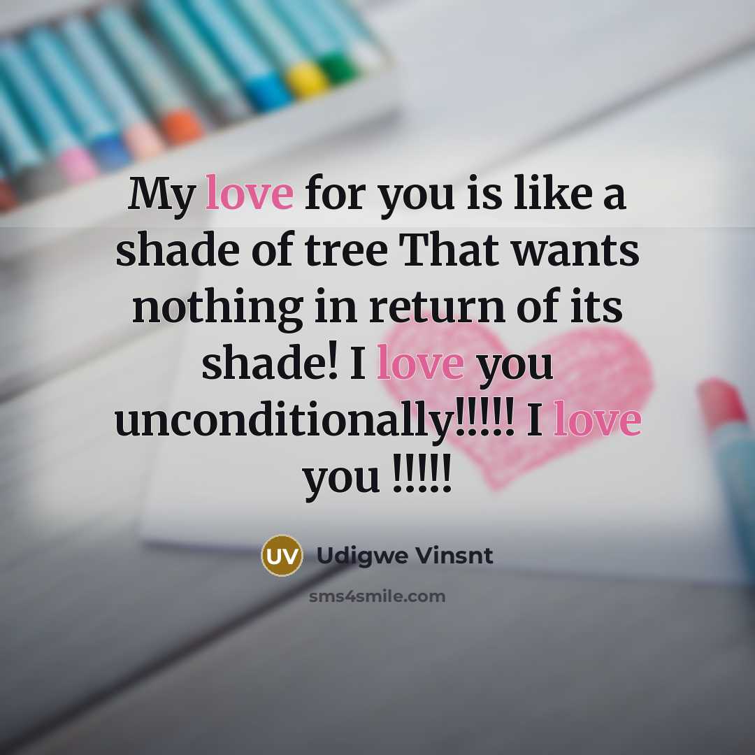 “My love for you is like a shade of tree…” quote by Udigwe Vinsnt