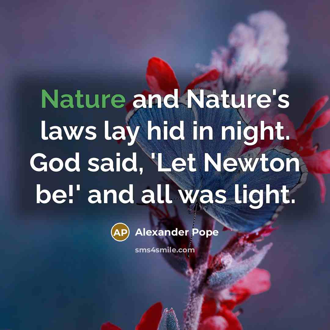 “Nature and Nature's laws lay hid in night. God said,…” quote by Alexander Pope