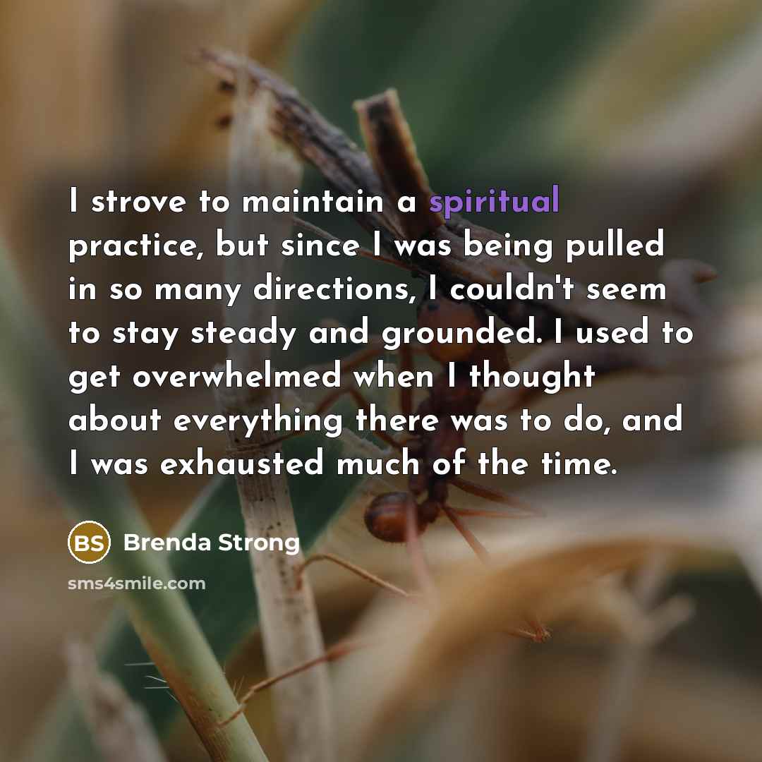 “I strove to maintain a spiritual practice, but since I…” quote by Brenda Strong
