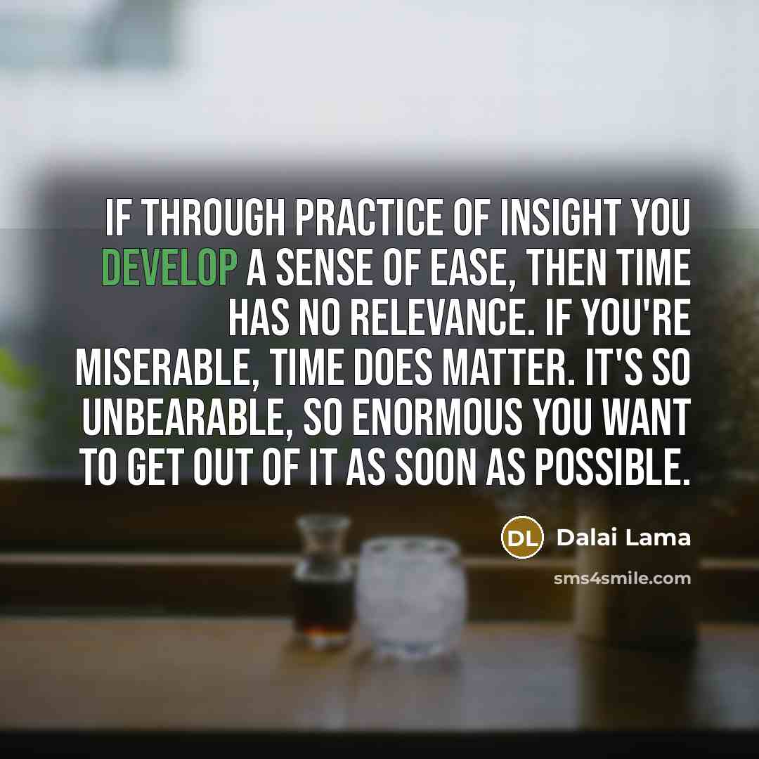 “If through practice of insight you develop a sense of…” quote by Dalai Lama