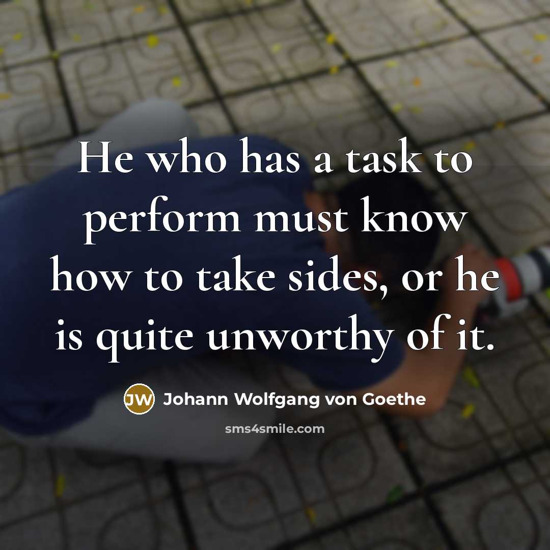 “He who has a task to perform must know how…” quote by Johann Wolfgang von Goethe