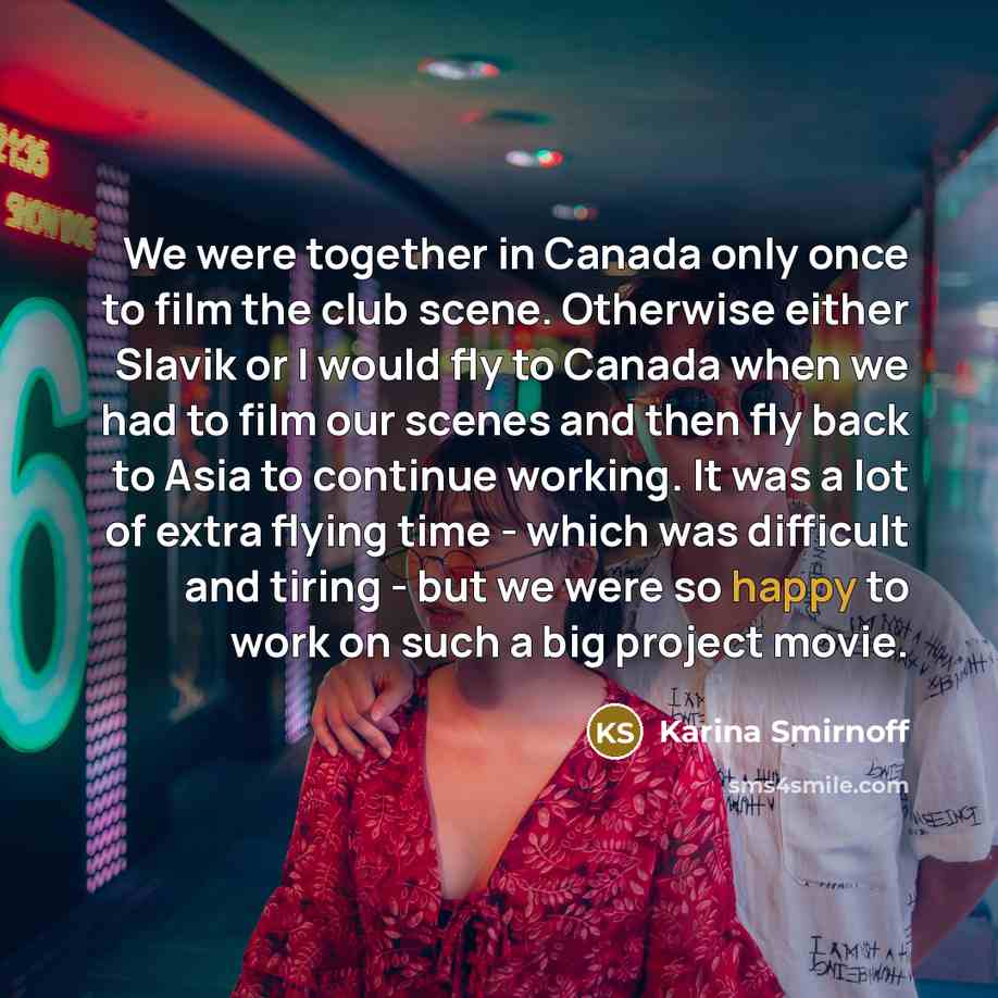“We were together in Canada only once to film the…” quote by Karina Smirnoff