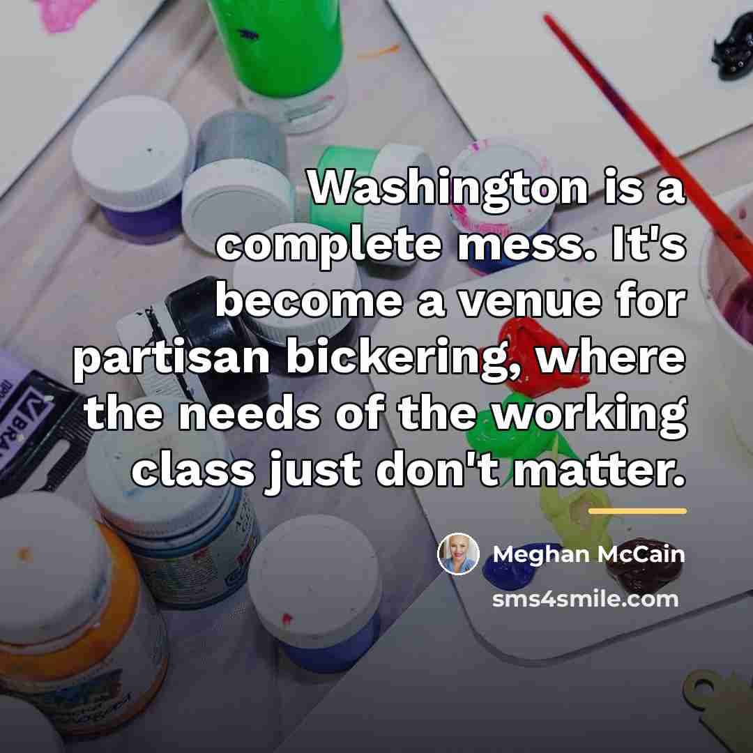 “Washington is a complete mess. It's become a venue for…” quote by Meghan McCain