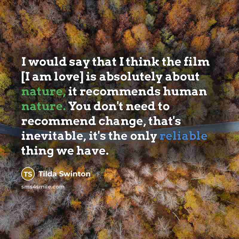“I would say that I think the film [I am…” quote by Tilda Swinton