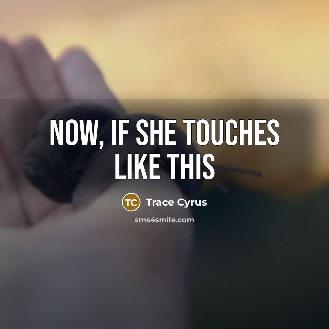 “Now, if she touches like this” quote by Trace Cyrus