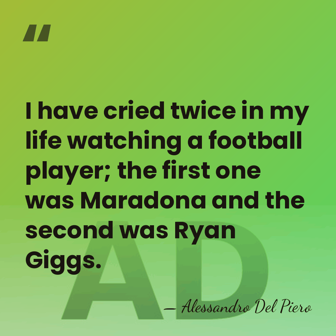 I have cried twice in my life watching a football player; the&hellip; - Alessandro Del Piero