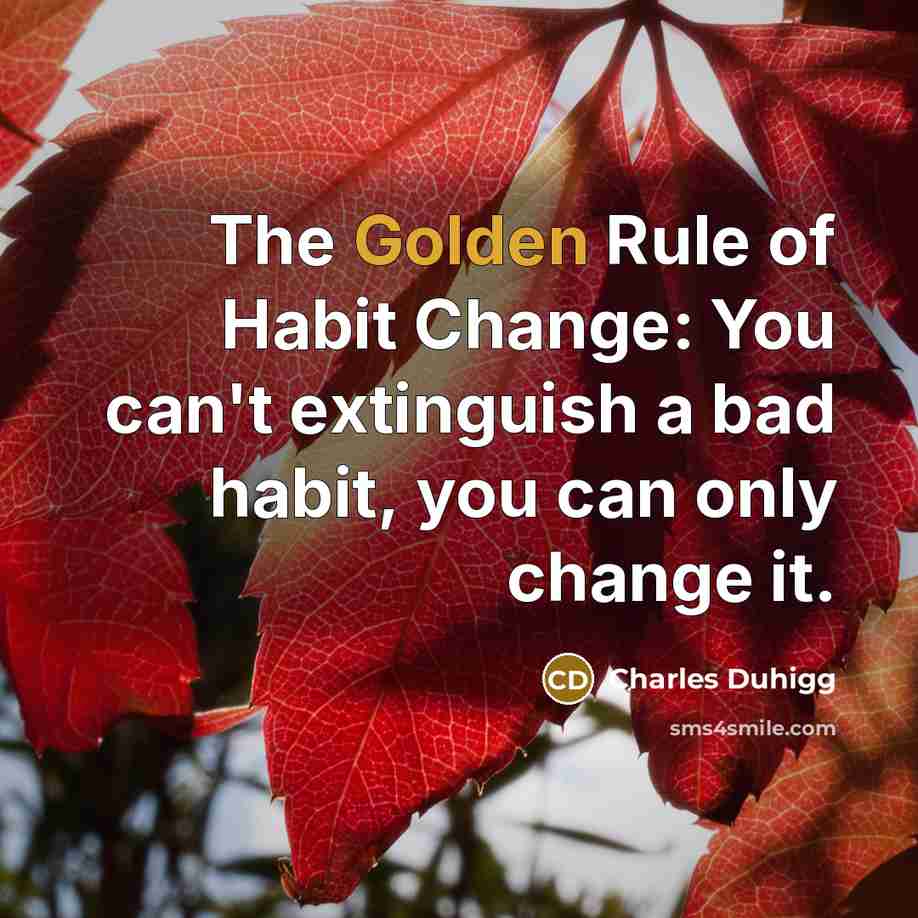 “The Golden Rule of Habit Change: You can't extinguish a…” quote by Charles Duhigg