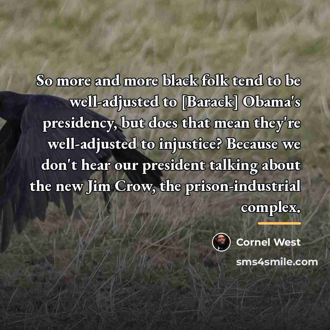 “So more and more black folk tend to be well-adjusted…” quote by Cornel West