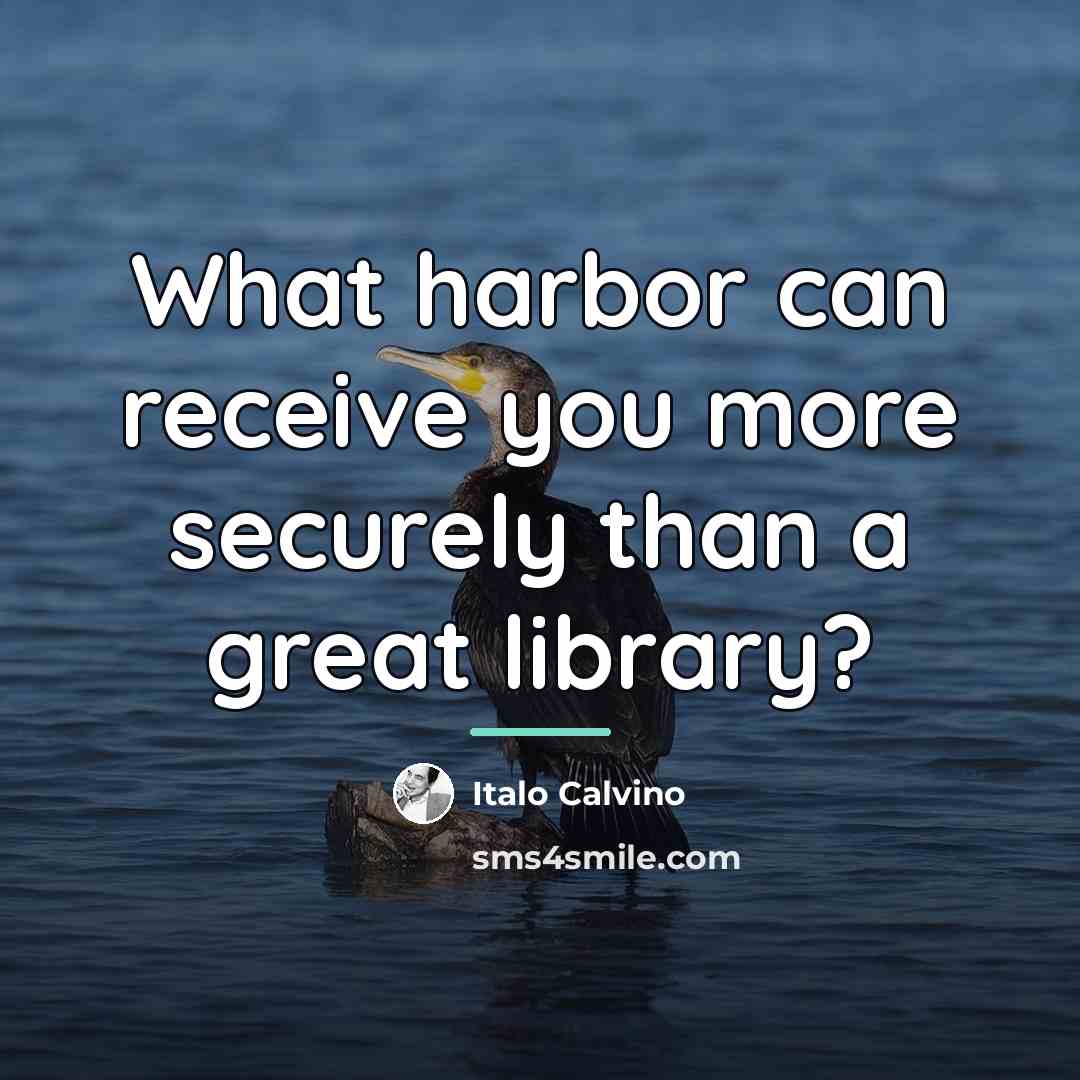“What harbor can receive you more securely than a great…” quote by Italo Calvino