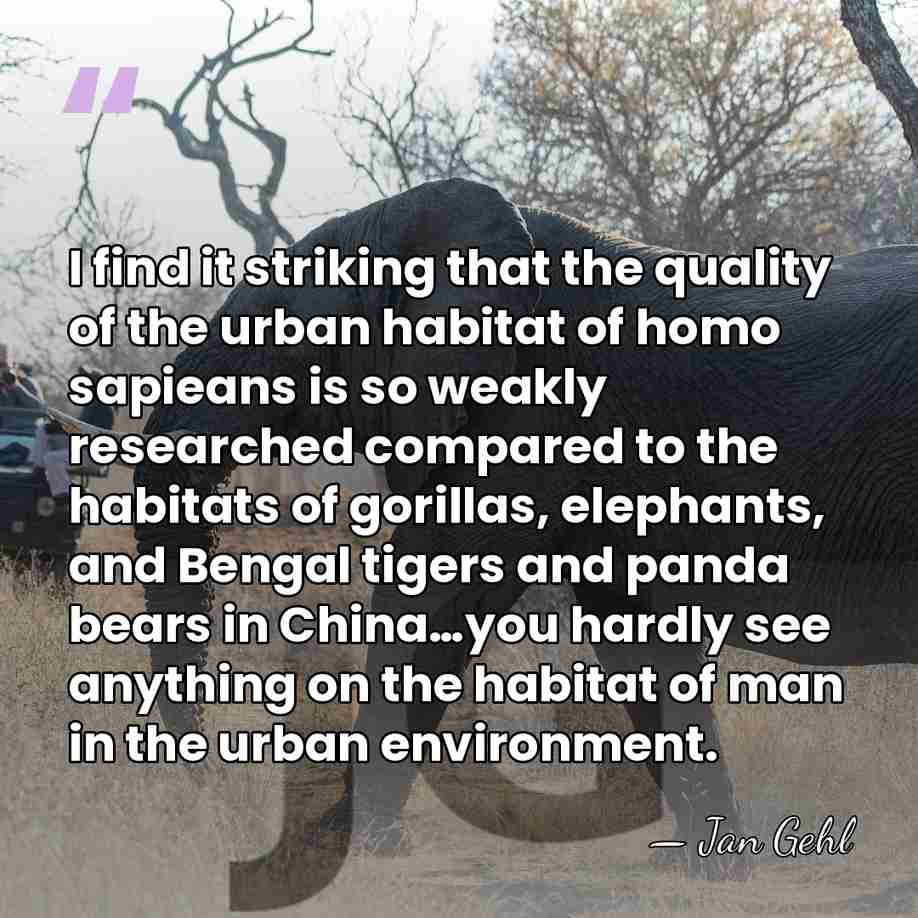 I find it striking that the quality of the urban habitat of&hellip; - Jan Gehl
