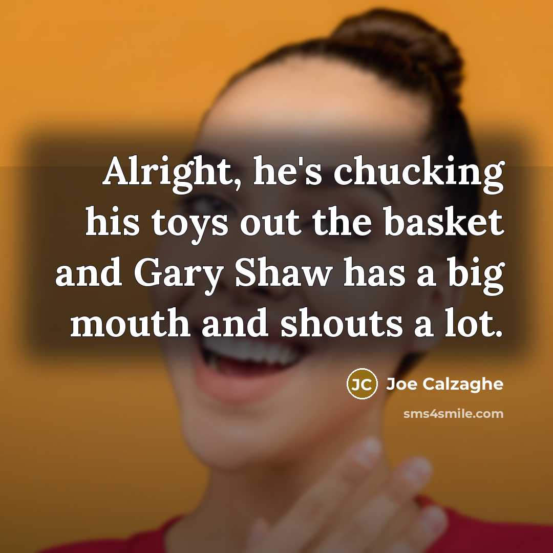 “Alright, he's chucking his toys out the basket and Gary…” quote by Joe Calzaghe